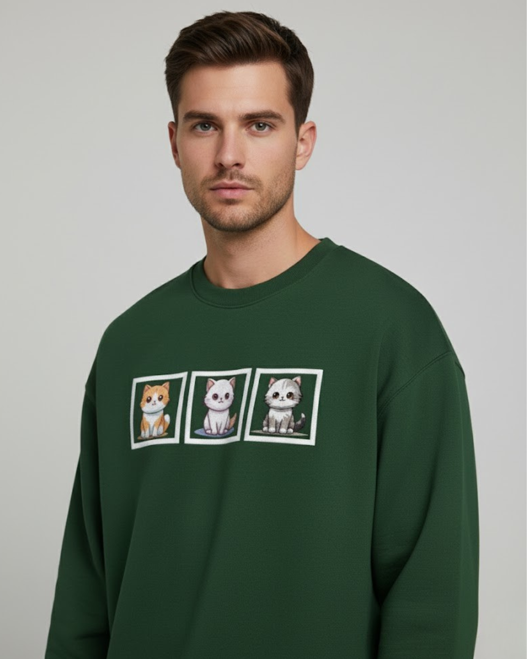 Triple Cat Frame Oversized Sweatshirt